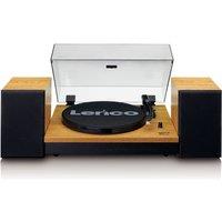 Lenco LS 300 Turntable Hi Fi Speakers in Wood with Bluetooth Connectiv