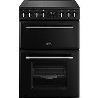 Belling 444411810 60cm Wide Farmhouse Double Oven Cooker in Black Cera