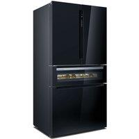 Siemens KF96RSBEA iQ700 American Fridge Freezer in Black Glass With Ic