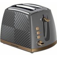 Russell Hobbs 26392 Groove 2 Slice Toaster Textured Grey and Gold