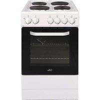 Solt ASCC50W 50cm Single Oven Electric Cooker in White with Solid Plat
