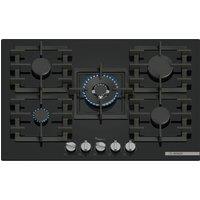 Bosch PPQ7A6I40 Series 6 75cm 5 Burner Gas Hob in Black Glass Wok