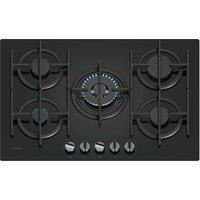 Neff T27PIQ4S0 N70 75cm 5 Burner Gas Hob in Black Glass Wok Burner