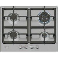 Neff T26GKH8N0 N50 60cm 4 Burner Gas Hob in Stainless Steel Wok Burner
