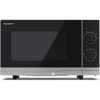 Sharp YC PS201AU S Solo Microwave Oven in Silver 20L 700W Mechanical