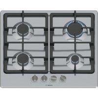 Bosch PGP6B5K90 Series 4 60cm 4 Burner Gas Hob in Stainless Steel