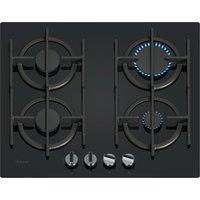 Neff T26PIP4S0 N70 60cm 4 Burner Gas Hob in Black Glass High Speed Bur