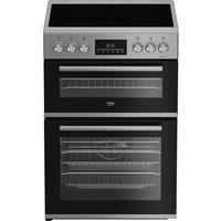Beko EDC6731S 60cm Double Oven Electric Cooker in Silver Ceramic Hob