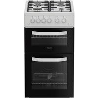 Hotpoint HTG5GCW 50cm Twin Cavity Gas Cooker in White 59L