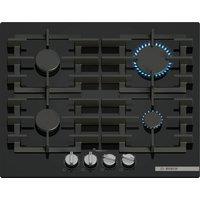 Bosch PPP6A6I40 Series 6 60cm 4 Burner Gas Hob in Tempered Black Glass