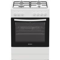 Indesit I6G3PMWUK 60cm Single Oven Dual Fuel Cooker in White 4 Gas Bur