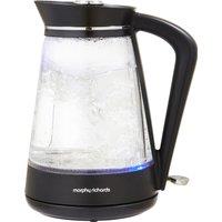 Morphy Richards 108004 Glass Jug Kettle Black Chrome Clear 1 7L 3kW