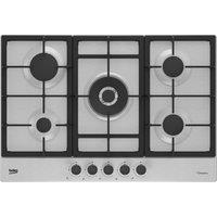 Beko HIAW75225SXE 75cm 5 Burner Gas Hob in Stainless Steel Includes Wo