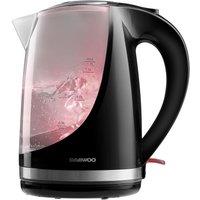 Daewoo SDA1666GE Colour Changing Kettle in Black 1 7L 2200W