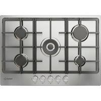 Indesit THP751WIXI1 75cm 5 Burner Gas Hob in Stainless Steel Double Cr