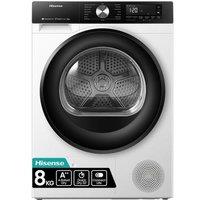 Hisense DH3S802BW3 8kg Heat Pump Condenser Dryer in White A Rated Conn