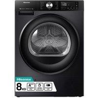 Hisense DH3S802BB3 8kg Heat Pump Condenser Dryer in Black A Rated Conn