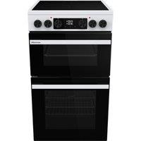 Hisense HDCEC5C10W 50cm Double Oven Electric Cooker in White Ceramic H