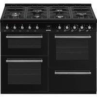 Smeg CX113GMBL 110cm Concert Classic Dual Fuel Range Cooker in Black w
