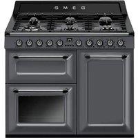 Smeg TR103GR 100cm Victoria Dual Fuel Range Cooker in Slate Grey with