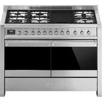 Smeg A4 81 120cm Opera Dual Fuel Range Cooker in Stainless Steel with