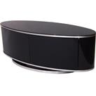 MDA Design ZIN502610 Luna Oval Shape High Gloss Black TV Stand