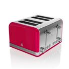 Swan ST19020RN 4 Slice Retro Style Toaster in Red Chrome