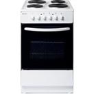 Haden HES60W 60cm Single Oven Electric Cooker in White Solid Plate