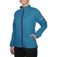 More Mile Prime Womens Running Jacket Blue Run Reflective Zip Pocket Ladies