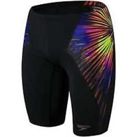 Speedo Placement Digital V-Cut Mens Jammer Swim Shorts Black Swimming