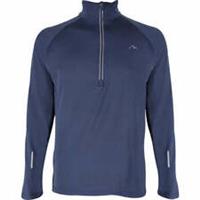 More Mile Alaska Mens Running Top Navy Long Sleeve Half Zip Thermal Run Jogging