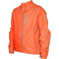 Piu Miglia Elite Junior Cycling Jacket Orange Kids Waterproof Reflective Hi Vis