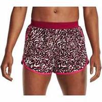 Under Armour Fly By 2.0 Womens Running Shorts Pink Printed Lightweight Lined Run - S Regular