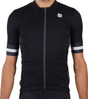 Sportful Kite Mens Cycling Jersey Black Short Sleeve Reflective Bike Ride Top - XL Regular