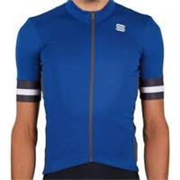 Sportful Kite Mens Cycling Jersey Blue Short Sleeve Reflective Bike Ride Top - M Regular