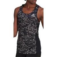 adidas Fast Graphic Womens Running Vest Grey Run Lightweight Breathable Tank Top - S Regular