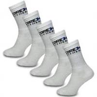 CoreX Fitness Leisure 5 Pack Mid Calf Sport Socks White Mens Fashion Comfort
