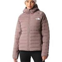 The North Face Belleview Stretch Womens Down Jacket Brown Hooded Outdoor Coat - S Regular