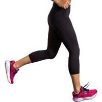 Brooks Spark Womens Running Tights Black 3/4 Capri Run Seamless Breathable - S Regular