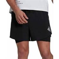 adidas Designed 4 Run Mens Running Shorts Black 2 In 1 Twin Short Breathable - XS Regular