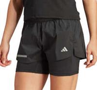 adidas Ultimate Womens Running Shorts Black 2 In 1 Twin Short Run Training Gym