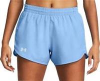 Under Armour Fly By Womens Running Shorts Blue 3 Inch Lightweight Zip Pocket Run