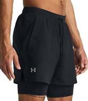 Under Armour Launch Mens Running Shorts Black 2 In 1 Compression Twin Short Run - M Regular