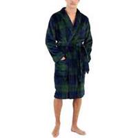 Club Room Plush Mens Dressing Gown Green Long Sleeve Stylish With Pockets