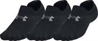 Under Armour Essentials 3 Pack Ultra Low Tab Socks Black Arch Support Gym Mens - UK 8 - 11.5 Regular