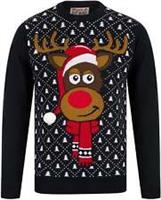 Christmas Santa Hat Motif Mens Christmas Jumper Blue Sweatshirt Regular Fit - S Regular