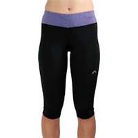 More Mile Marl Womens Running Tights Black 3/4 Capri Run Sports Training Jogging