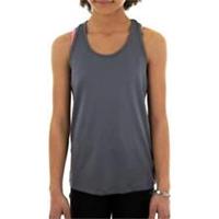 More Mile Racer Back Girls Running Vest Grey Junior Kids Run Sleeveless Tank Top - UK Size Regular