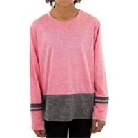 More Mile Marl Girls Running Top Pink Long Sleeve Junior Kids Run Lightweight