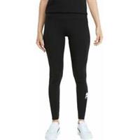 Puma Power Logo Womens Training Tights Black Gym Workout Fitness Excerise Ladies - L Regular